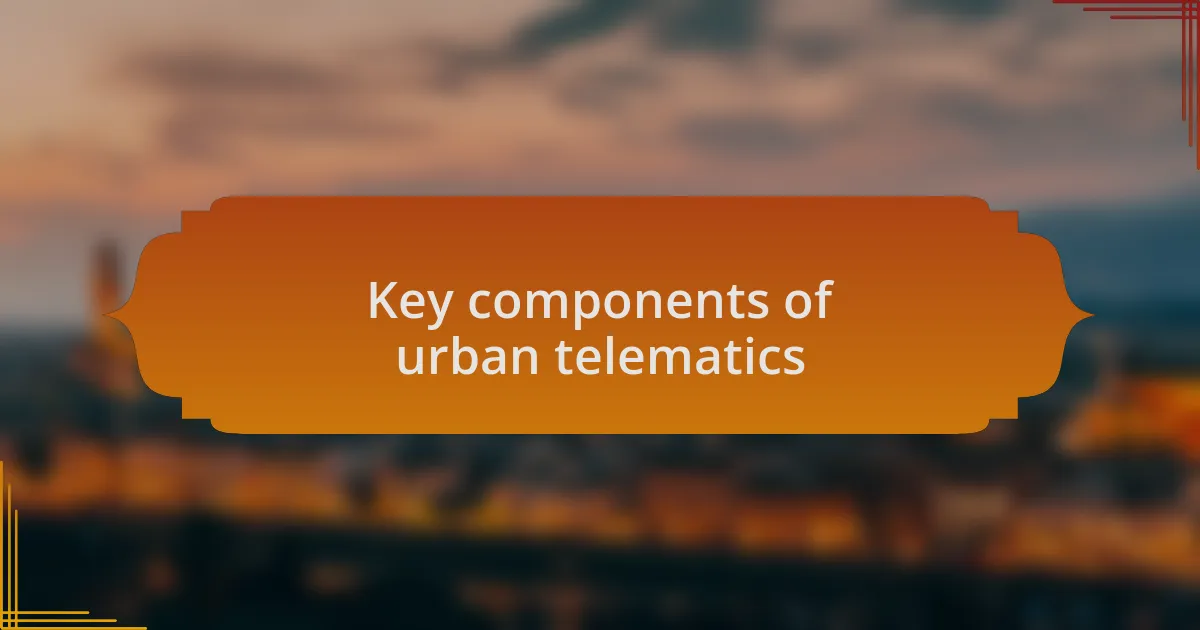 Key components of urban telematics