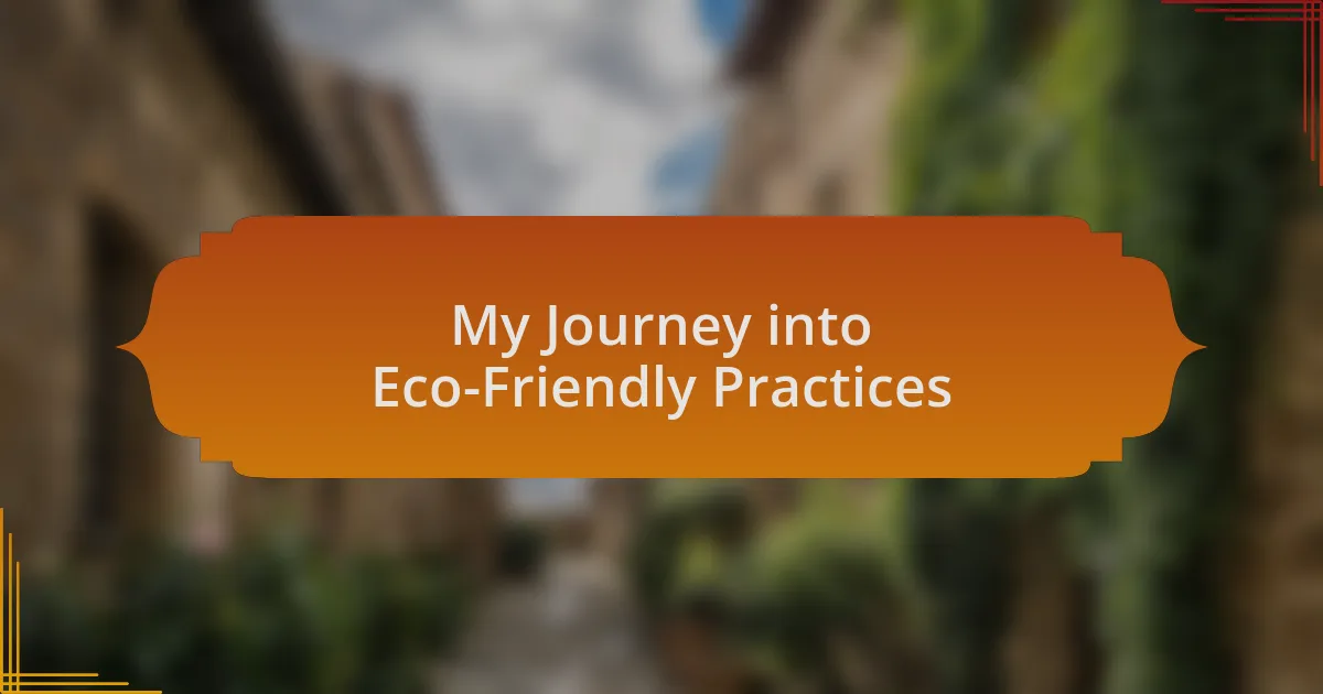My Journey into Eco-Friendly Practices