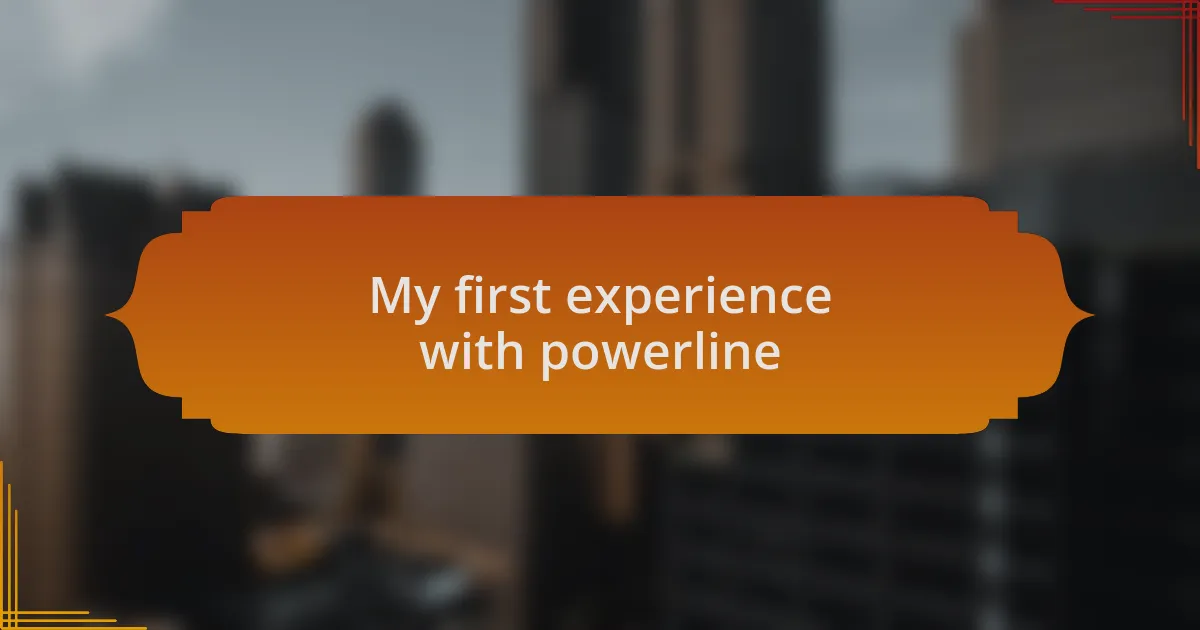 My first experience with powerline
